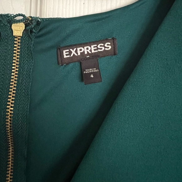 Express Fitted Open Shoulder Teal Dress (size 4) - Picture 2 of 3